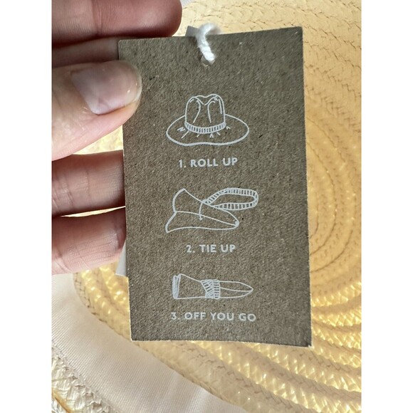 Madewell Women's $40 Packable Braided Straw Hat Ivory Size M/L - Picture 5 of 6